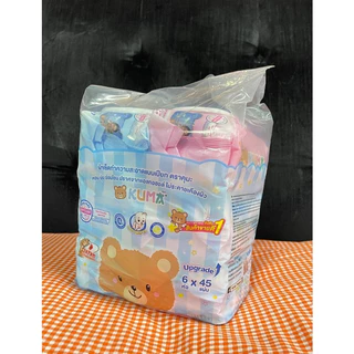 รุ่นใหม่ แพ็ค 6 ห่อ ทิชชู่เปียกคุมะ รุ่นฝาเปิด 45 แผ่น รวม 270 แผ่น KUMA เปียก