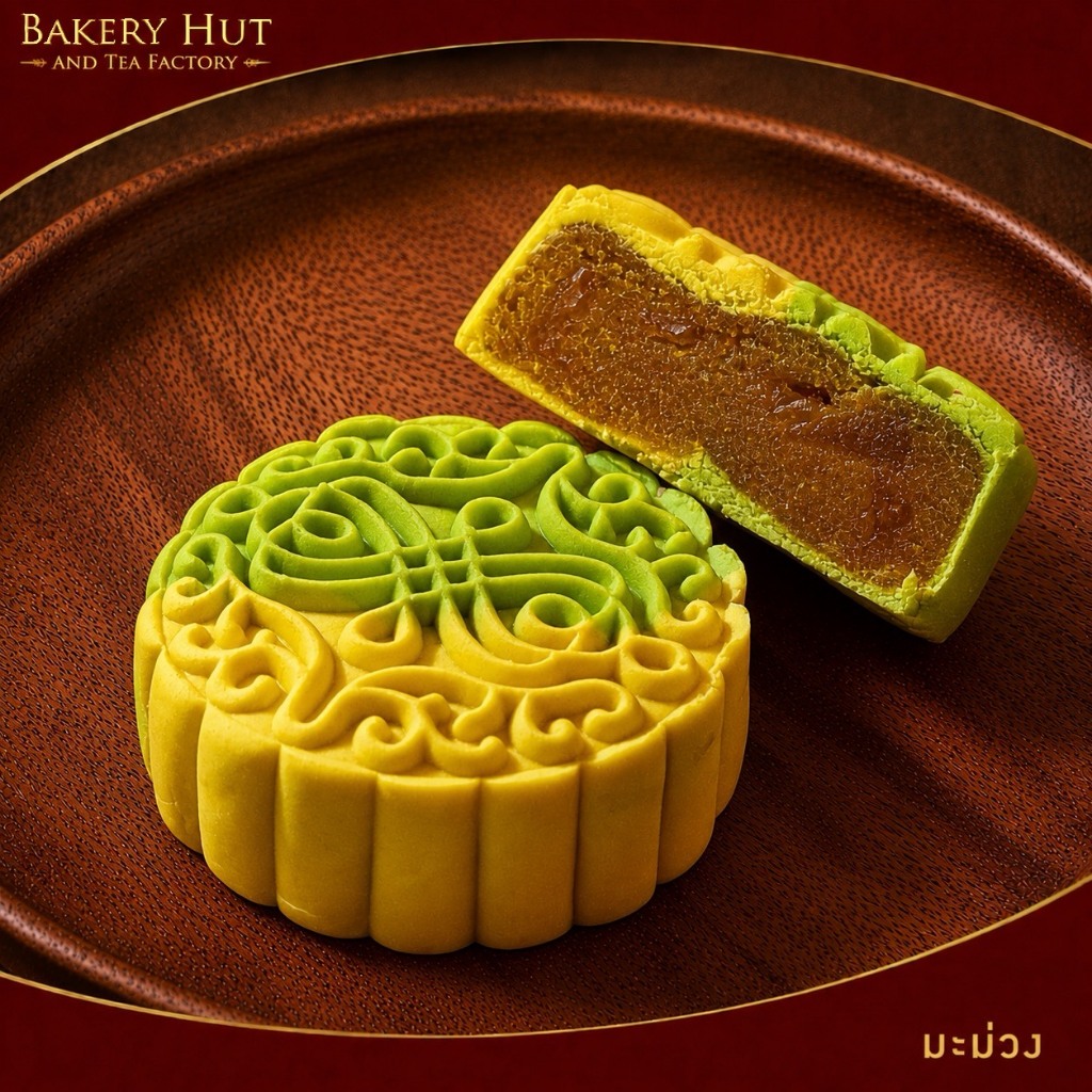 Bakery Hut ขนมไหว้พระจันทร์ มะม่วง ชิ้นเดี่ยว บรรจุถุง ไม่มีกล่อง ขนาดเล็ก และใหญ่ เบเกอรี่ฮัท