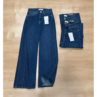 ZARA wide leg jeans กางเกงยีนส์สีฟอก เอวสูง เอวยืด ผ้ายืดนิดๆ งานสวย