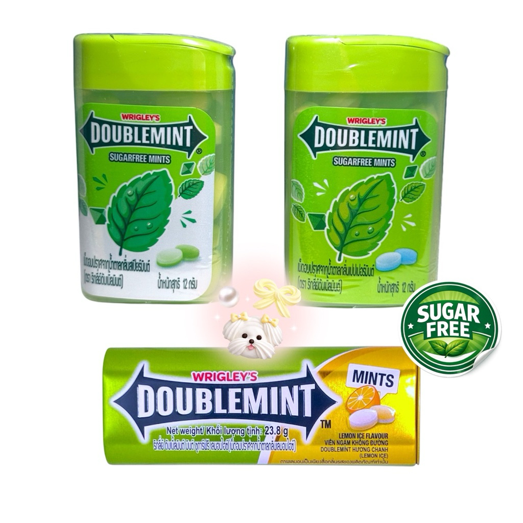 Wrigley’s Doublemint Mints ลูกอมมินต์ไร้น้ำตาล 12.4g | Peppermint / Spearmint