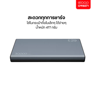 [เก็บโค้ด ลดเพิ่ม] Eloop E29 แบตสำรอง 30000mAh QC 3.0 ชาร์จเร็ว PD 30W Power Bank Type-C ของเเท้100%