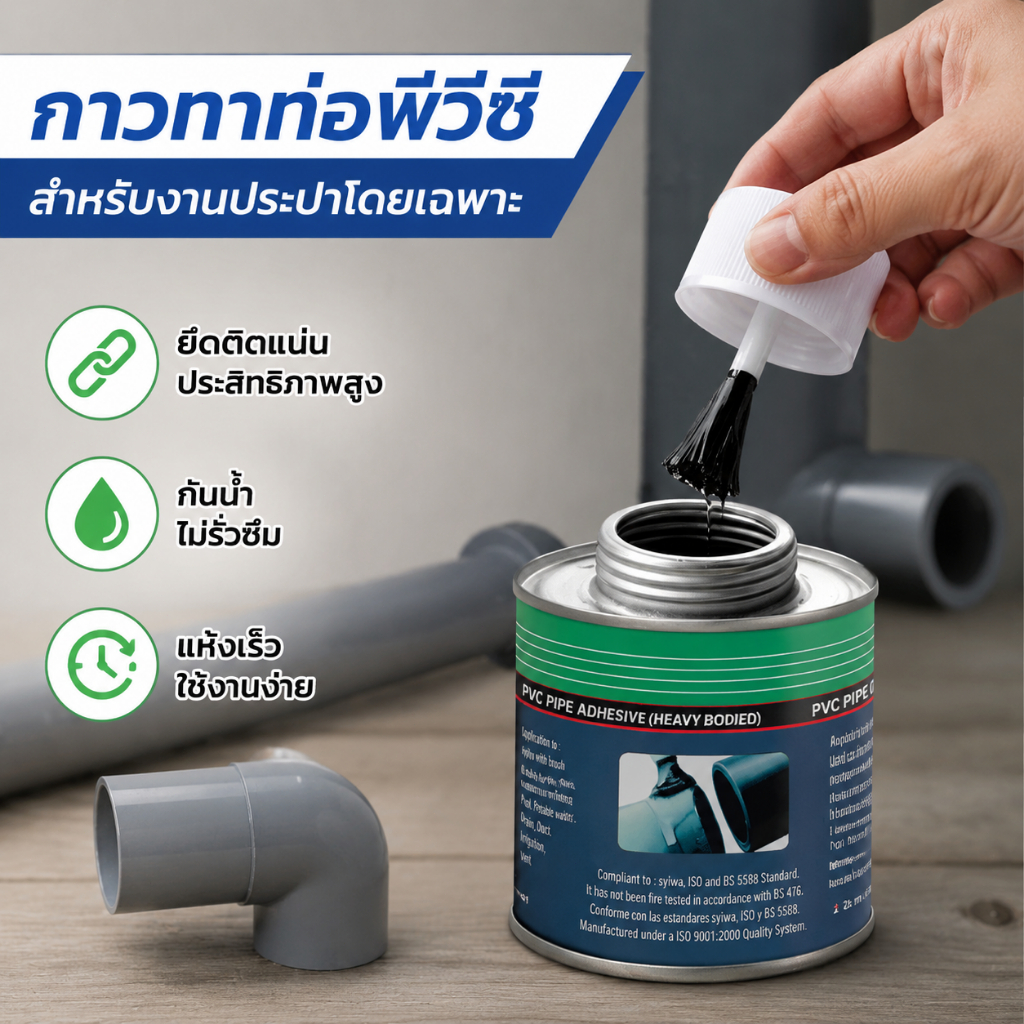 กาวติดท่อแบรนด์ระดับสากล 100กรัม ยกลัง(50กระป๋อง) กาวสำหรับท่อพีวีซี