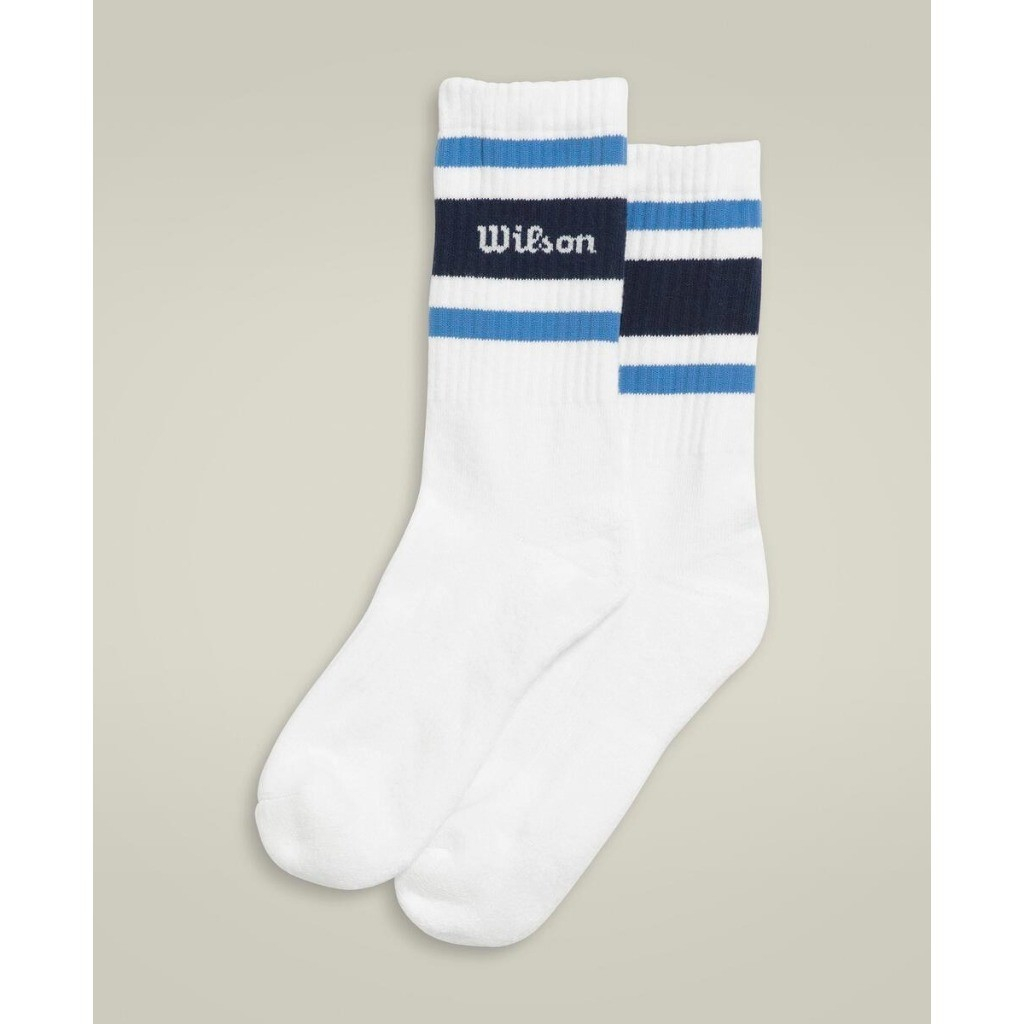 Wilson Unisex CREW STRIPE SCRIPT SOCK ถุงเท้า WU00063W001003 Official Store