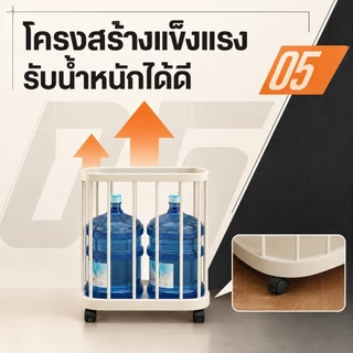 SALVO ตะกร้าจัดเก็บ สำหรับเสื่อโยคะและห้องน้ำ ตะกร้าใส่ผ้าสกปรก ของจิปาถะ มีล้อ ประหยัดพื้นที่
