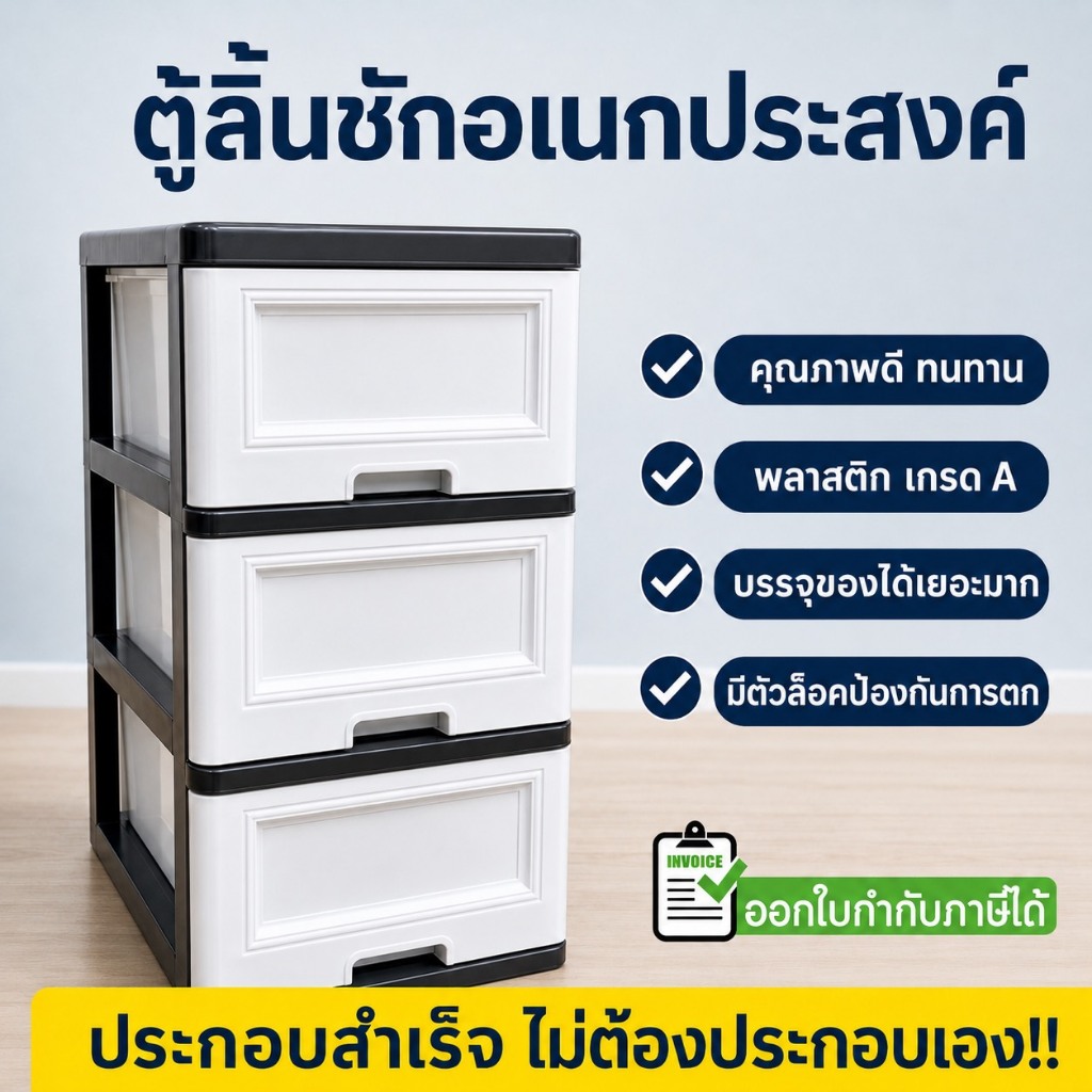*ประกอบเสร็จ* ลิ้นชัก ลิ้นชักใส่ของ (904) 2ชั้น 3ชั้น 4ชั้น 