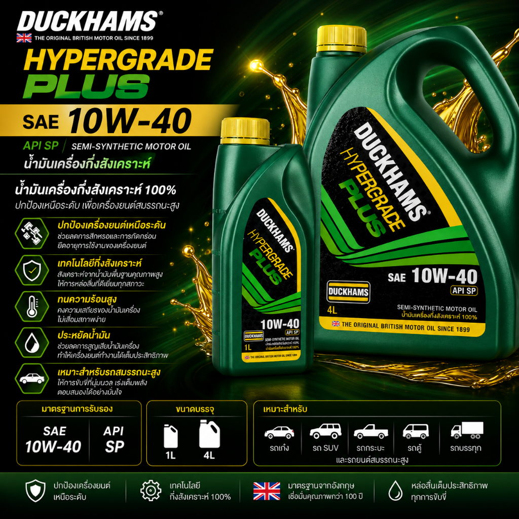 DUCKHAMS น้ำมันเครื่อง HYPERGRADE PLUS 10W40 4L+1L