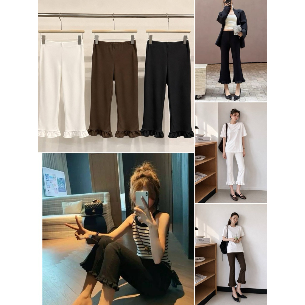 ✅รุ่น9ส่วน✅ Capri Pantsกางเกงผ้ายืดทรงสวย ใส่แล้วขาเรียว เก็บทรงดี ไม่ปลิ้นเนื้อผ้านุ่ม ยืดหยุ่น