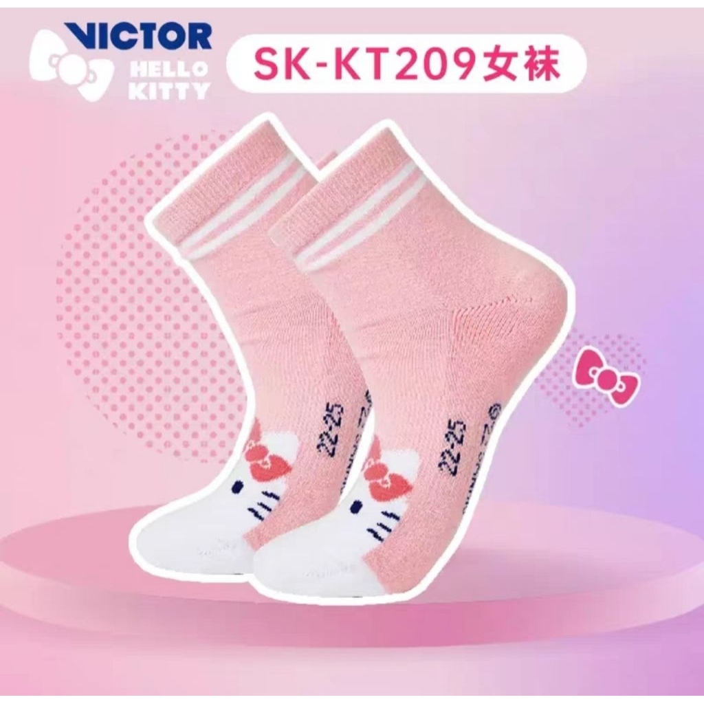 🆕️(พร้อมส่ง) ถุงเท้า VICTOR 🎀 HELLO KITTY (M/22-25cm.) สินค้ารับประกันของแท้ 💯%