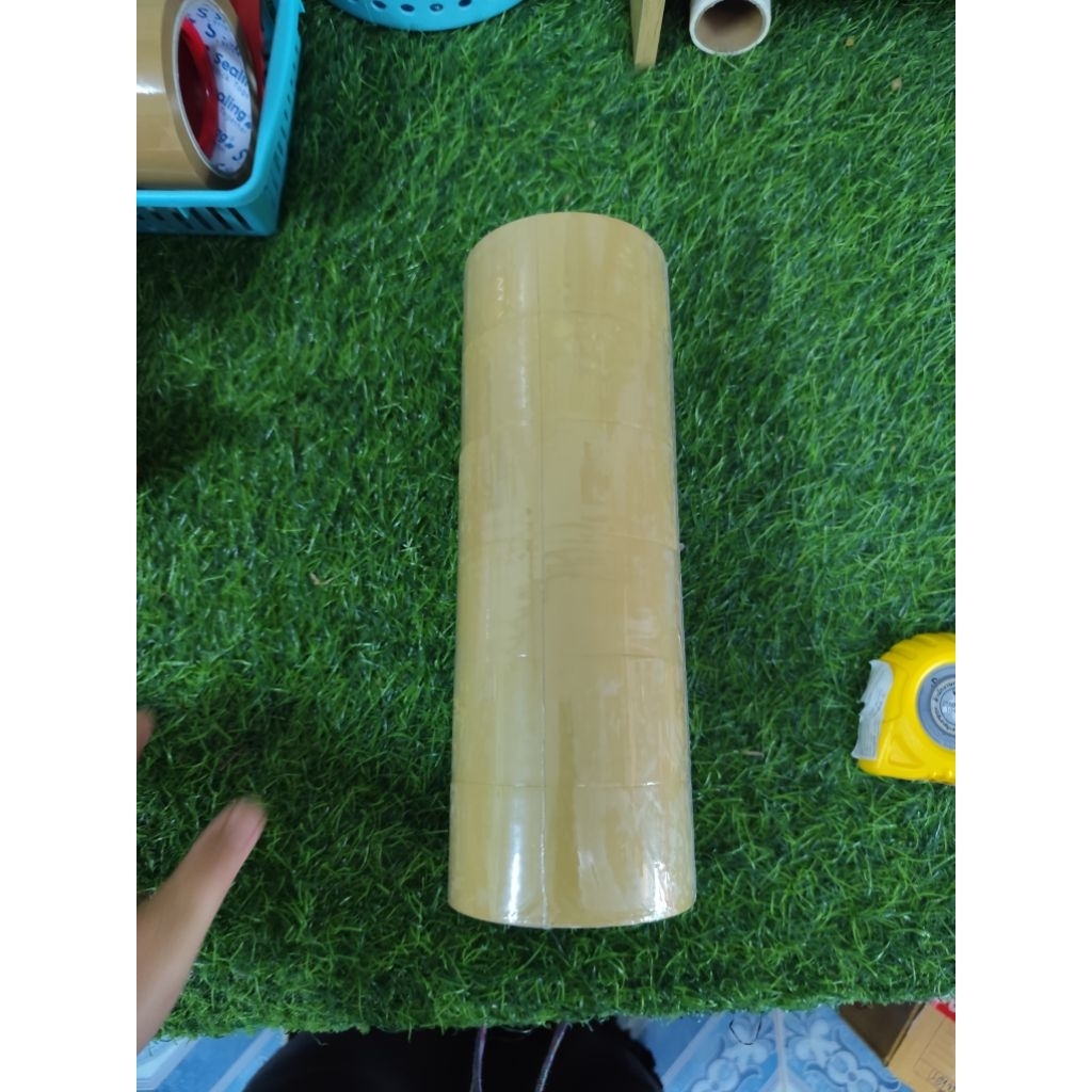 เทป 6 ม้วน 100 หลา 2 นิ้ว สีขุ่น eco tape