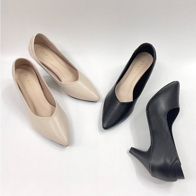 รุ่น 7028 รองเท้าคัทชู หัวแหลม หน้าเรียบ ส้นสูง 2.5นิ้ว เบอร์ 36-40