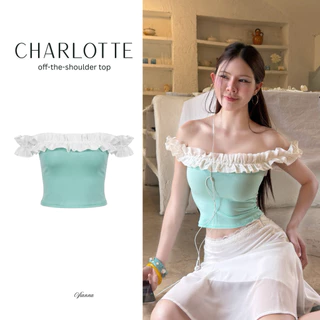Charlotte - เสื้อปาดไหล่ แต่งฉลุ V146
