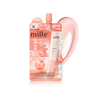 (แบบซอง) MILLE Snail Bright Primer มิลเล่ สเนล ไบร์ท ไพรเมอร์ ขนาด 6 กรัม