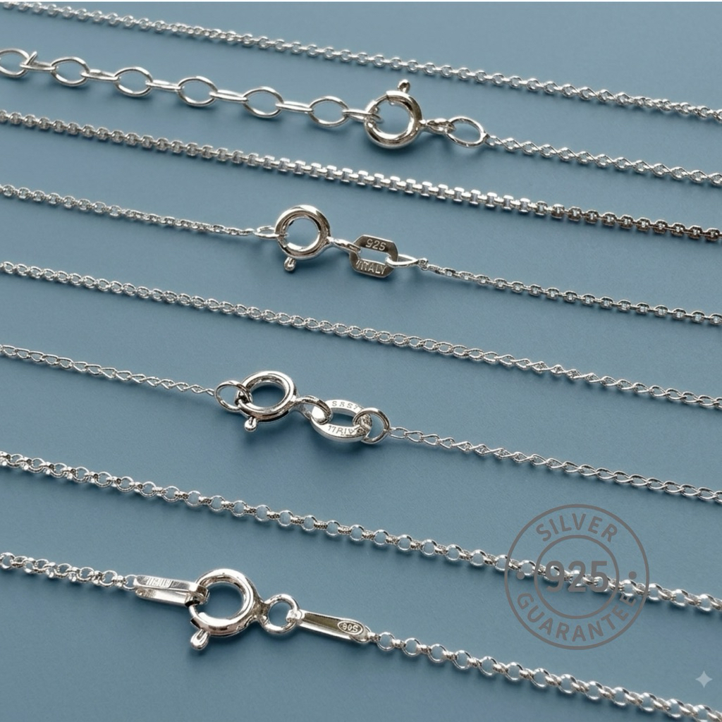 สร้อยคอเงินแท้ Sterling silver 925 ลายอิตาลี สร้อยเงินแท้ 16นิ้ว