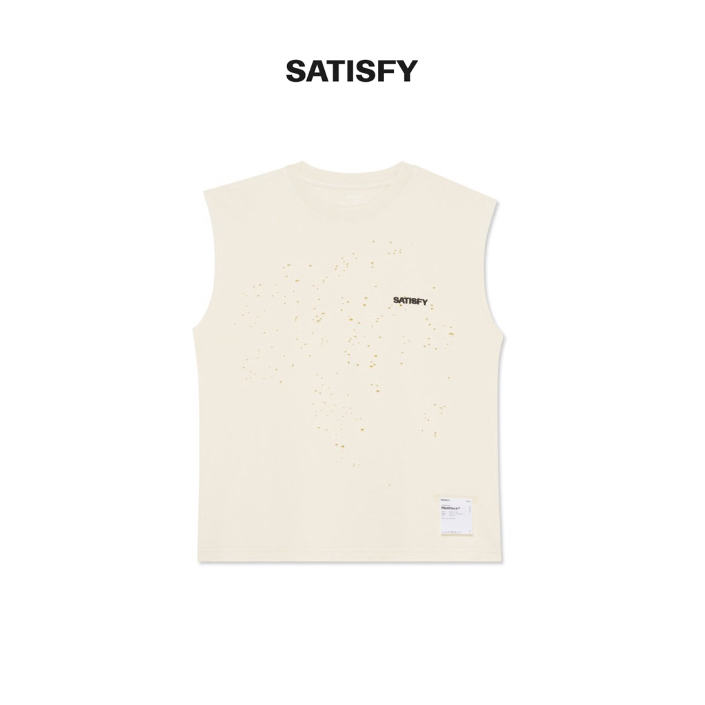 เสื้อวิ่งแขนกุด Satisfy MothTech Muscle Tee สี Aged Ecru