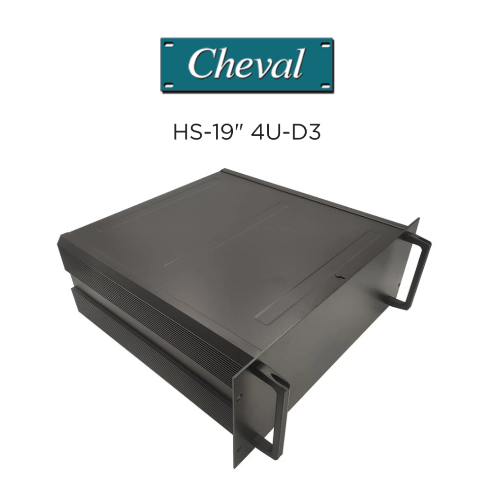 CHEVAL-HS19AL-4UD3 กล่องแอมป์อลูมิเนียม Heatsink ระบายความร้อนด้านข้างสำหรับ Mount Rack &Standalone