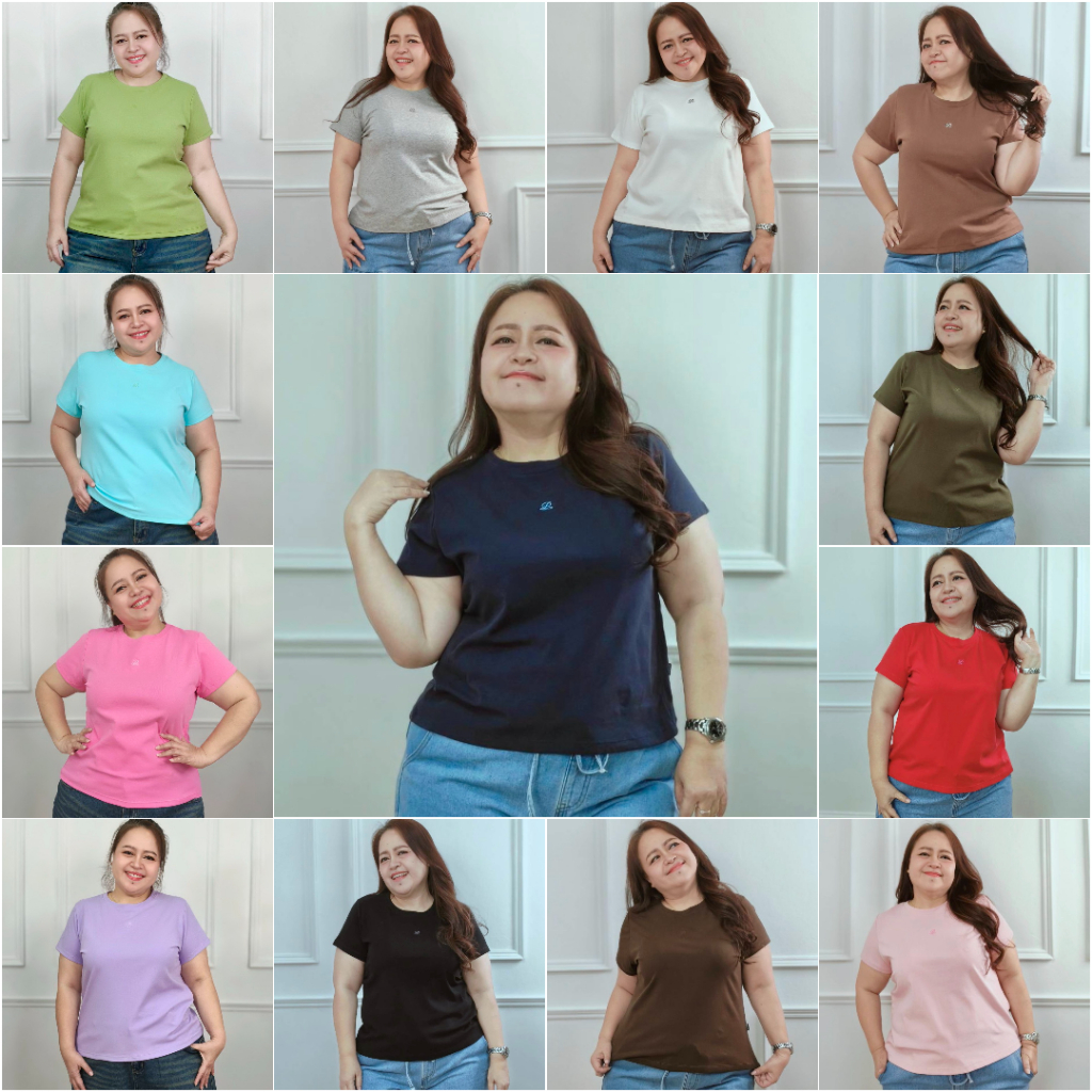 PROUD.Styleเสื้อยืดปักโลโก้ คอทตอน+สแปนเด็กซ์ นุ่มยืดหยุ่น มีอก44-52 ใส่สบายเหมาะสำหรับสาวพลัสไซส์