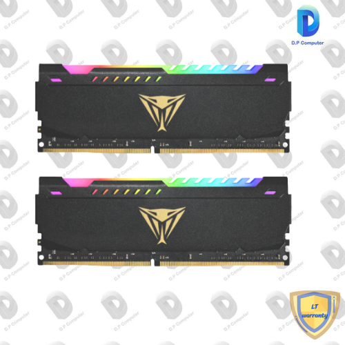 RAM 16GB (8GBx2) DDR4 3200MHz  PATRIOT VIPER STEEL RGB DDR4 (BLACK) ( แรมพีซี ) สินค้าใหม่ รับประกัน