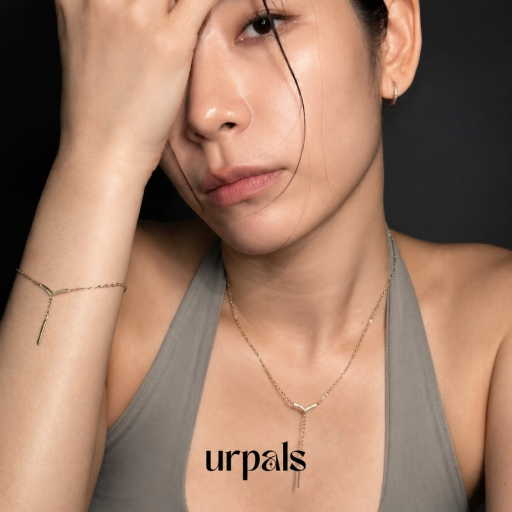 URPALS สร้อยคอ สร้อยข้อมือ Stainless ชุบทอง 18K ฝังเพชร Diamond CZ ไม่ลอกไม่ดำ แพ้ง่ายใส่ได้