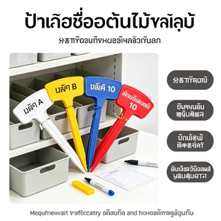 ป้ายชื่อต้นไม้พลาสติก PP 10 ชิ้น ขนาด 8x20cm กันน้ำ ทนทาน ป้ายแท็กปักดิน สำหรับสวน กระถางต้นไม้ เมล็ดพันธุ์