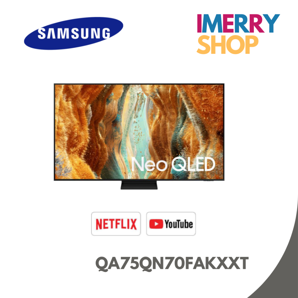 Samsung ทีวี QN70F สมาร์ททีวี 75 นิ้ว 4K Neo QLED รุ่น QA75QN70FAKXXT ปี 2025