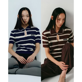 maison KEEPS | Sana Knitted Top | เสื้อไหมพรม แขนสั้น แต่งกระดุมโลโก้