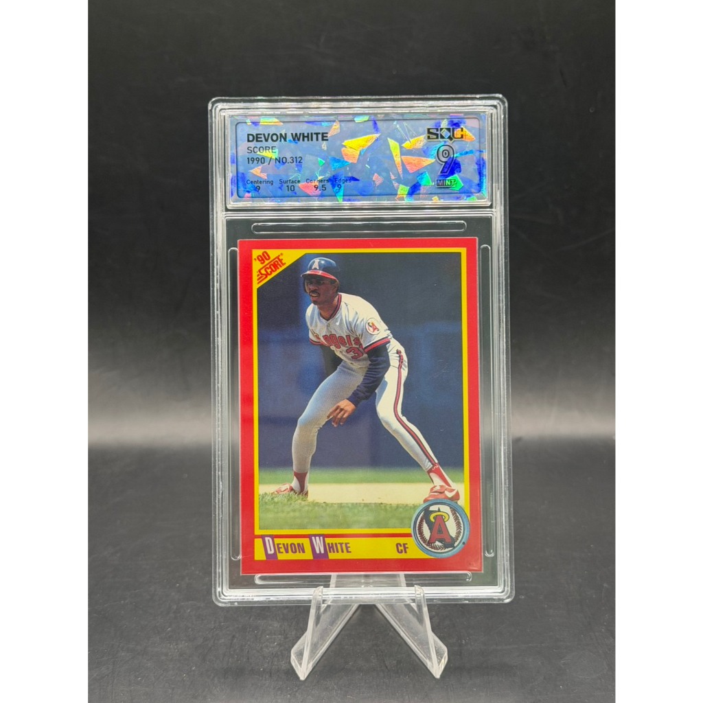 Devon White - 1990 Score - #312 - Graded SQC 9 (Mint) - California Angels