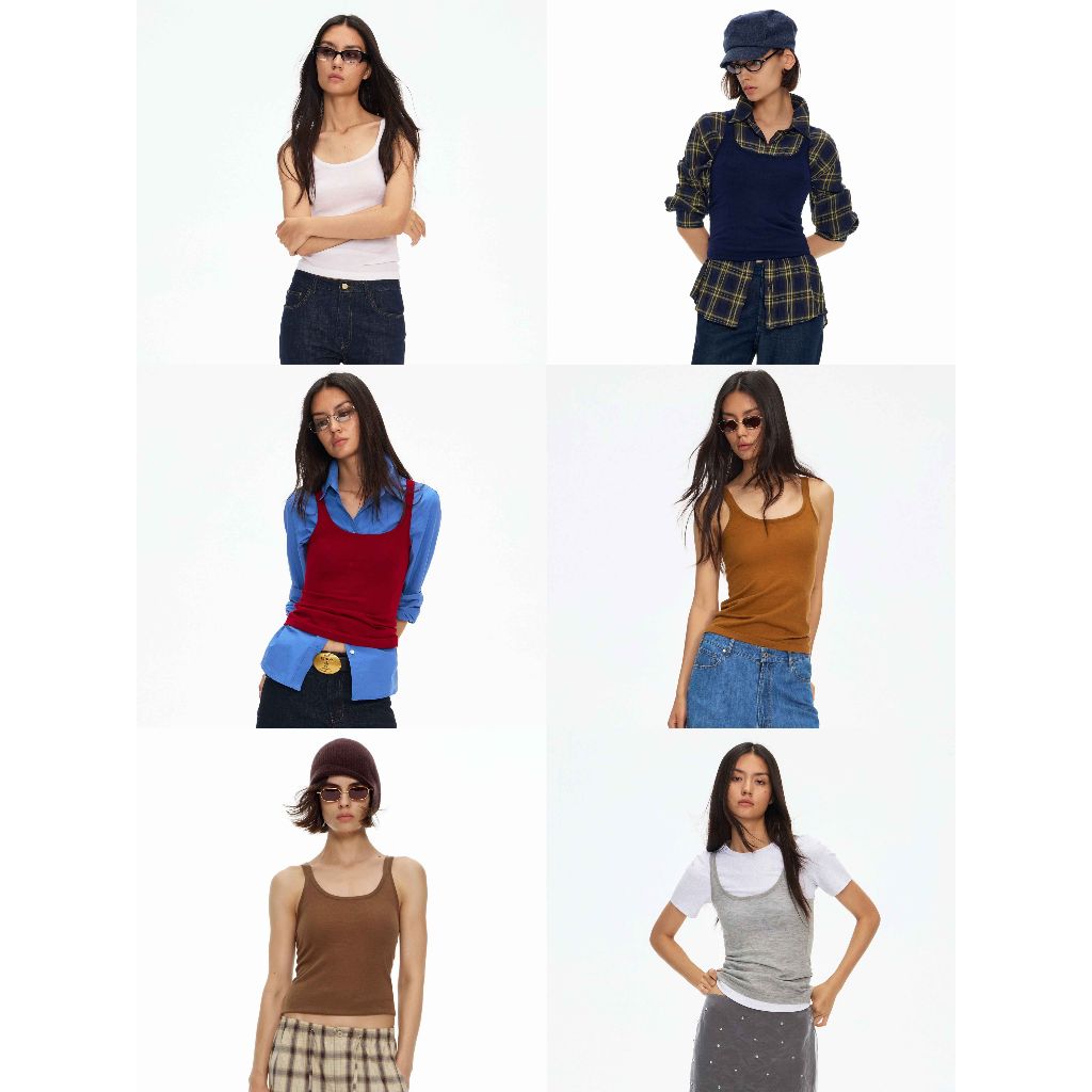 INBYIN -เสื้อกล้ามเบสิกเข้ารูป KNIT TANK TOP - M8400