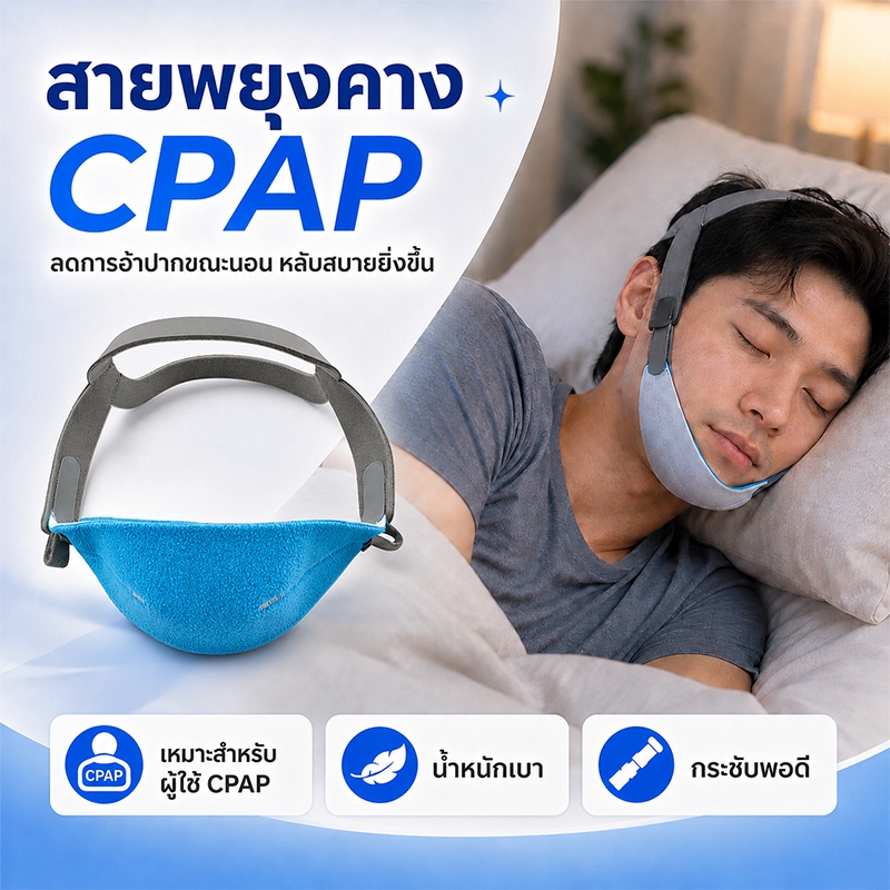 สายรัดคาง CPAP สําหรับผู้ชายผู้หญิง ปรับขนาดได้ ใส่นอน รุ่นบางเบา ระบายอากาศ ช่วยหายใจ ป้องกันการนอนกรน ลดอ้าปากขณะนอน