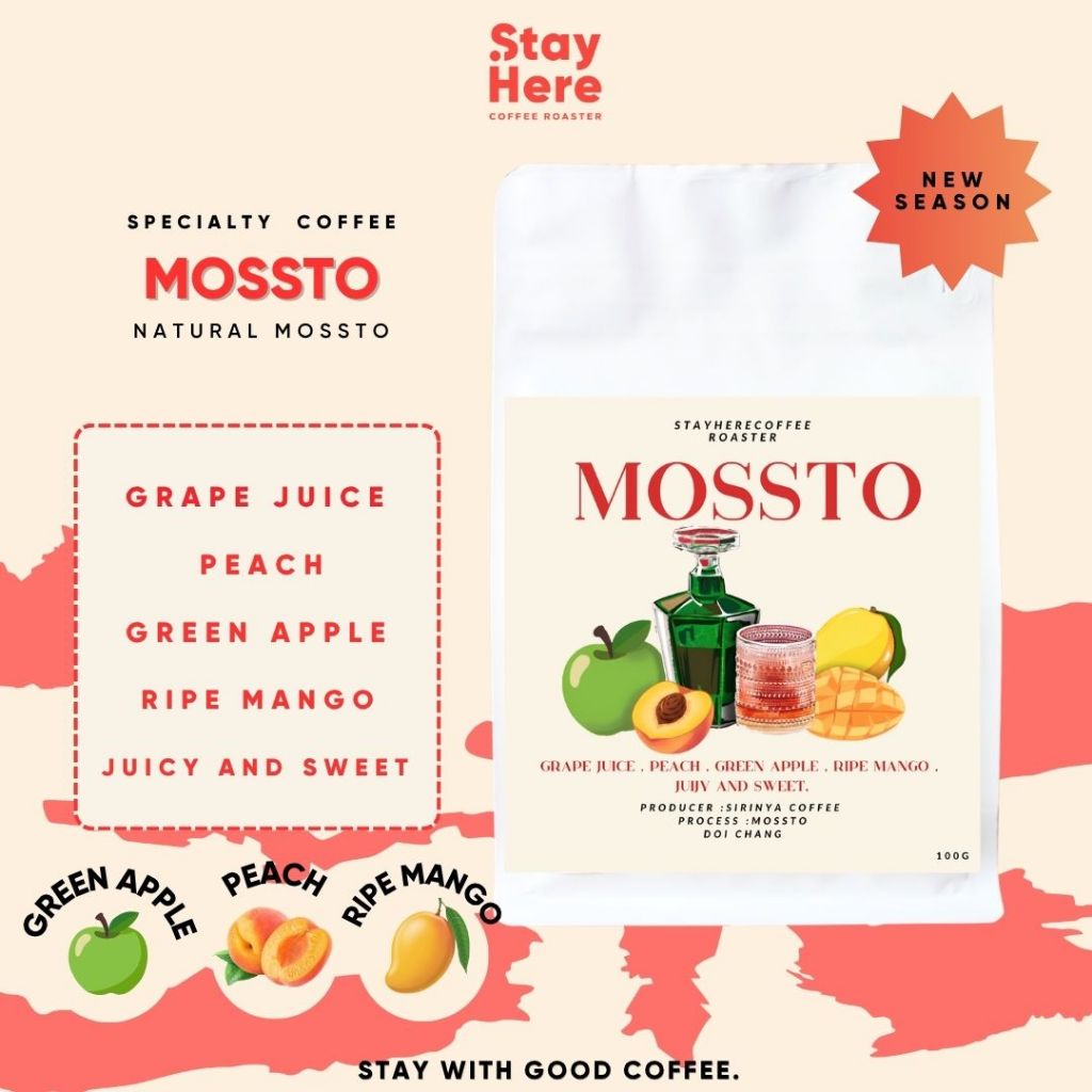 เมล็ดกาแฟคั่วอ่อน MOSSTO