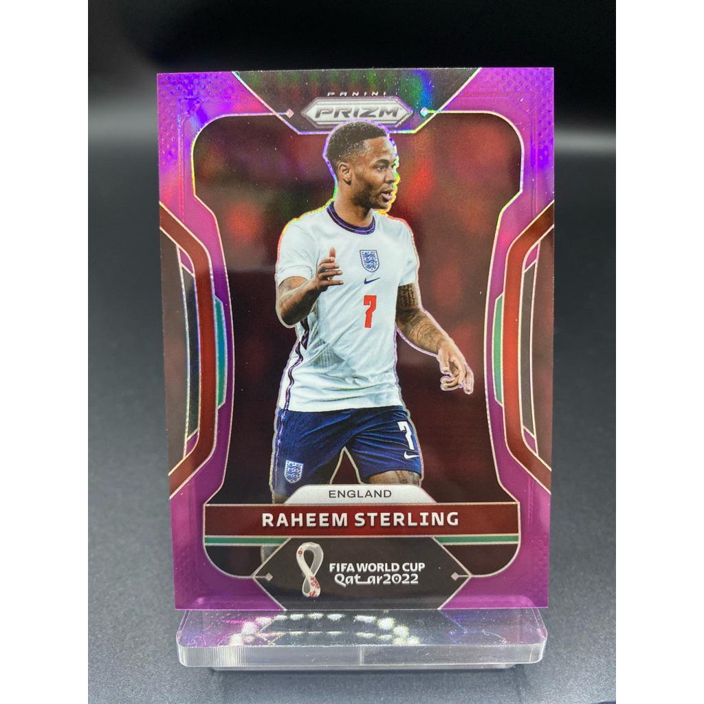 การ์ดฟุตบอล ⚽️ Raheem Sterling Purple Prizm /199 | 2022 Panini Prizm FIFA World Cup Qatar