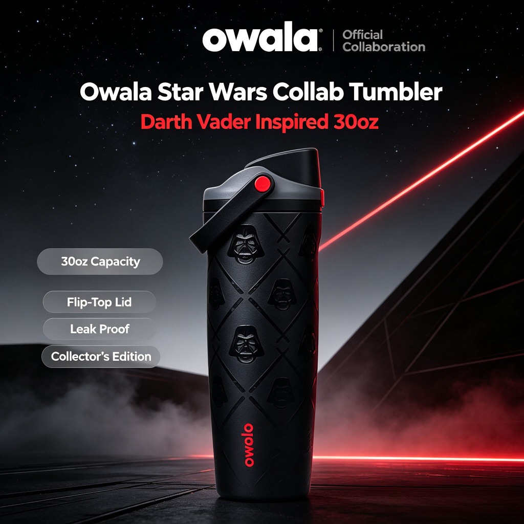 ✨ Owala FreeSip x Star Wars 30oz กระติกน้ำรุ่น Limited Edition ดีไซน์กาแล็กซี่ เก็บความเย็น กันหก หลอดในตัว ของแท้ USA