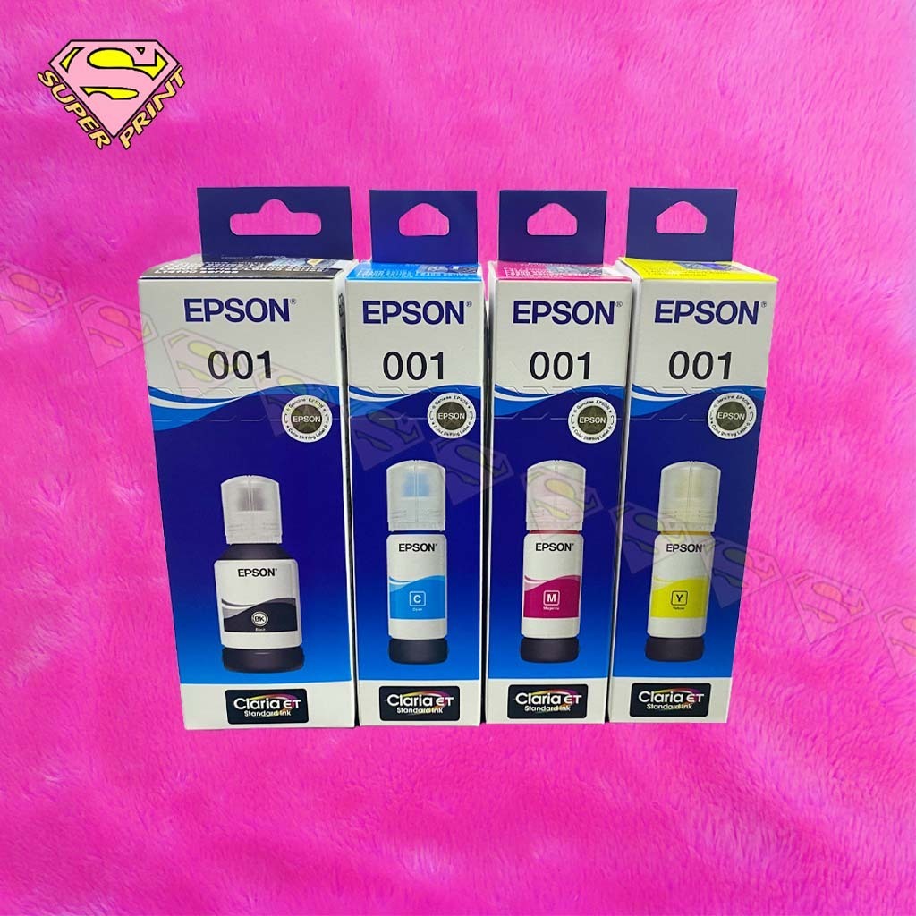 EPSON 001 ดำ ฟ้า แดง เหลือง (BK,C,M,Y) หมึกเอปสันแท้