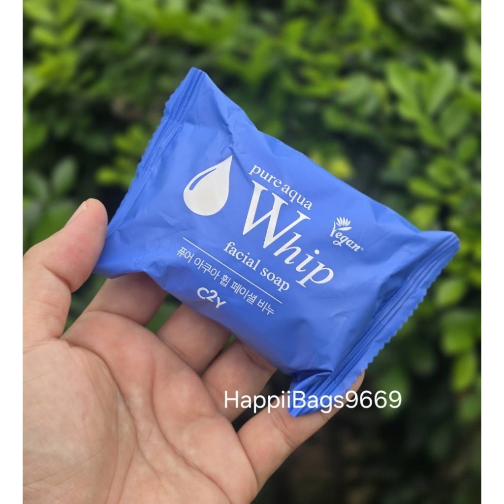 🧼C2Y Pure Aqua Whip Facial Soap (Vegan) 100g สบู่ทำความสะอาดผิวหน้าเเละผิวกาย สูตรวีแกน (Made in Korea)