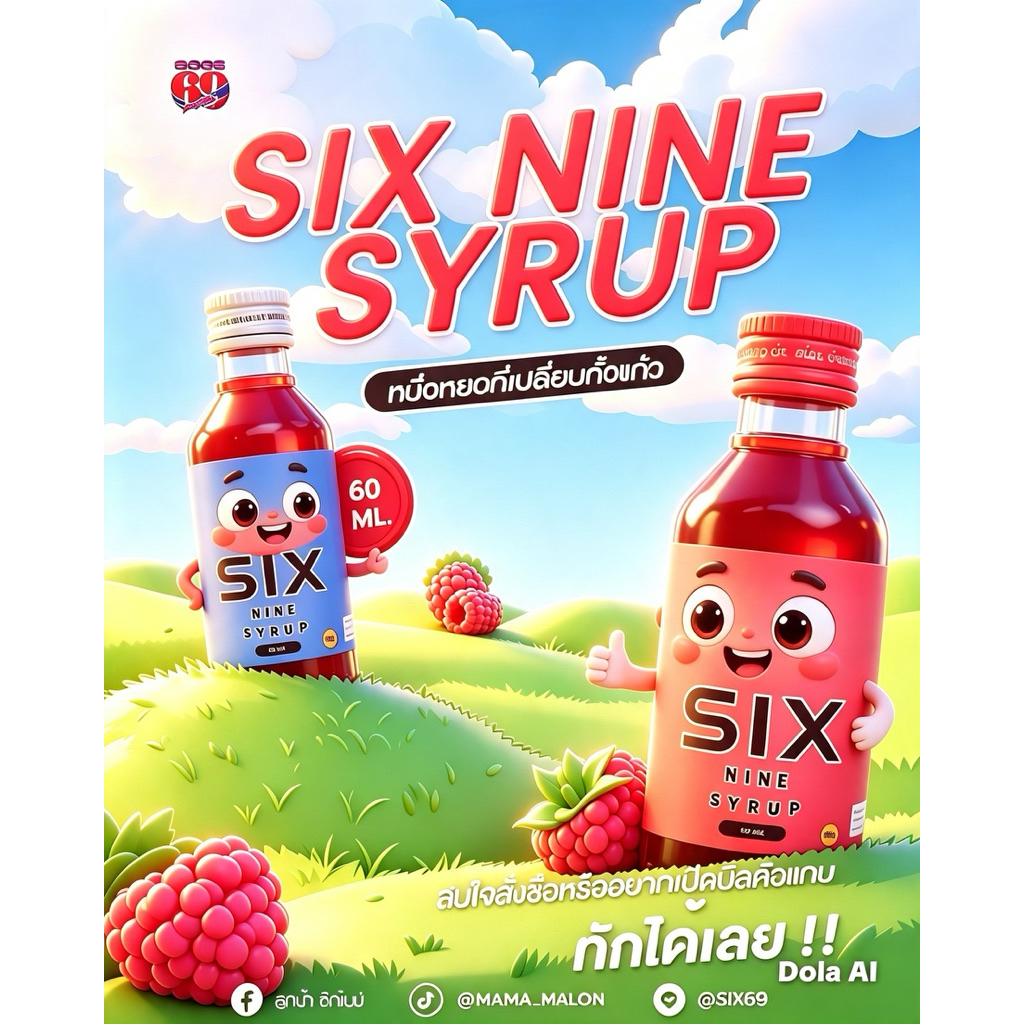 Sixnine syrup - ฝาแดง