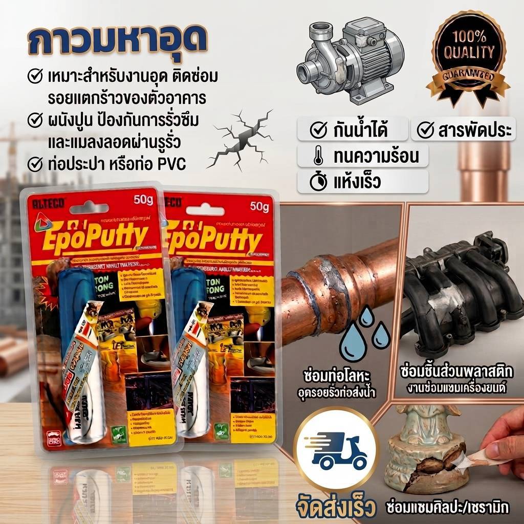 ALTECO Epoxy Putty A+B กาวดินน้ํามัน 50กรัม (กาวมหาอุด)