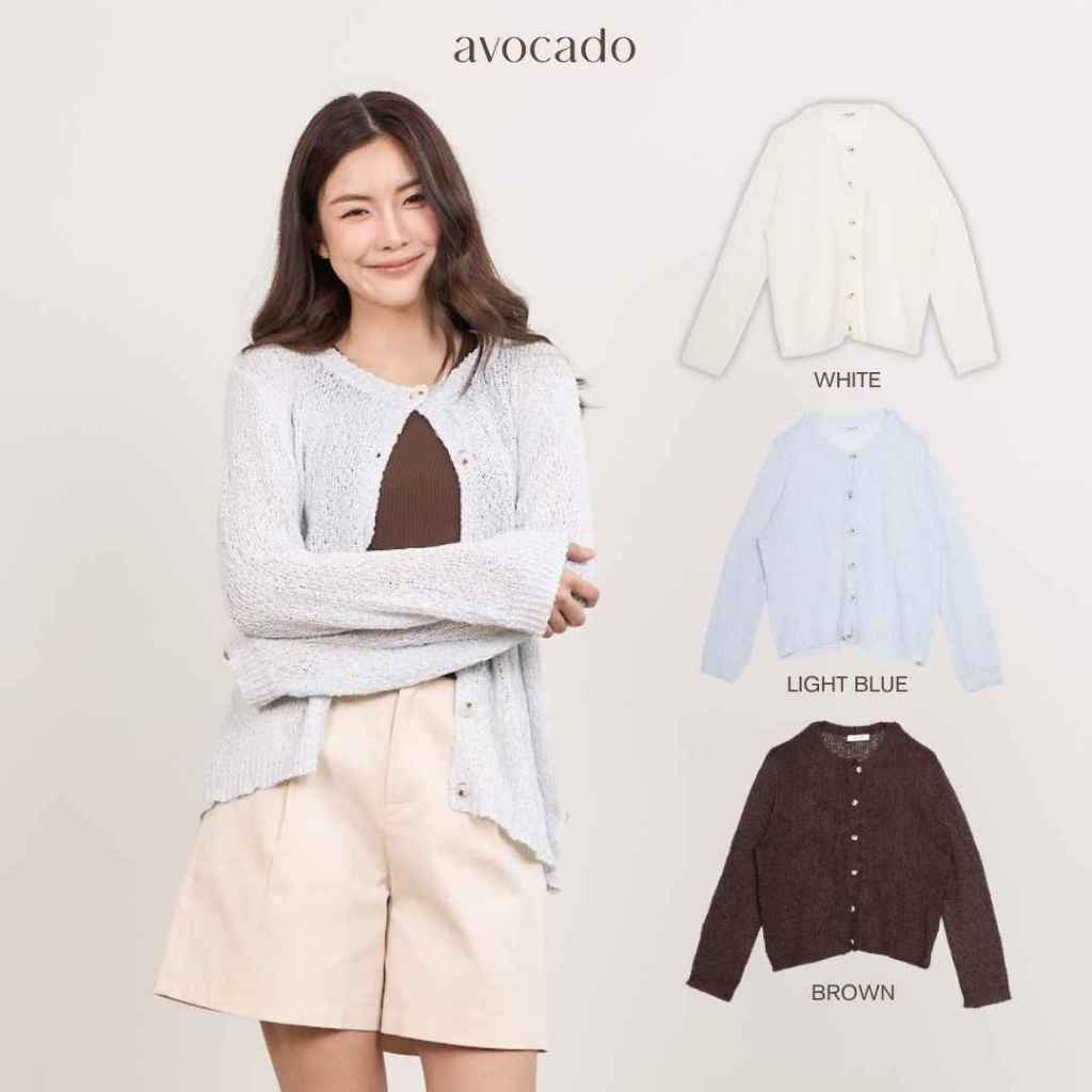 avocado - Monaco crochet tops เสื้อคาร์ดิแกนถักโครเชต์ทรง Oversize