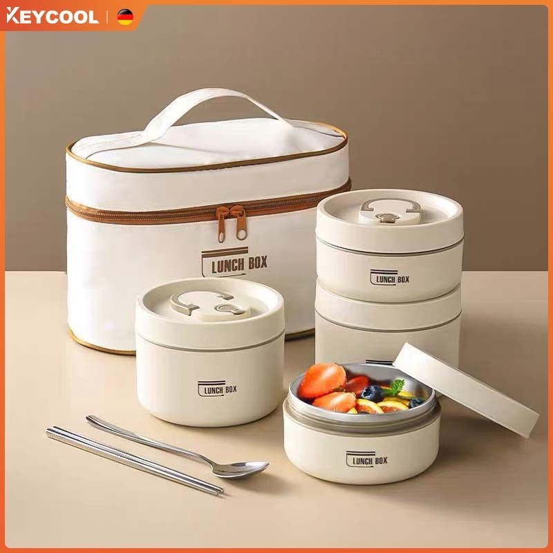 Keycool กล่องข้าว กล่องอาหารกลางวันสแตนเลส 304 กล่องอาหาร เก็บอุณหภูมิได้ กล่องอาหารสแตนเลส เข้าไมโค