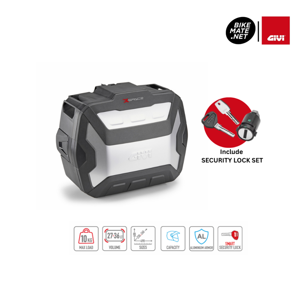 Givi XP01AAA XSpace case with anodized aluminum cover (36 lt.) กล่องท้ายมอเตอร์ไซค์ ความจุสูงสุด 36 