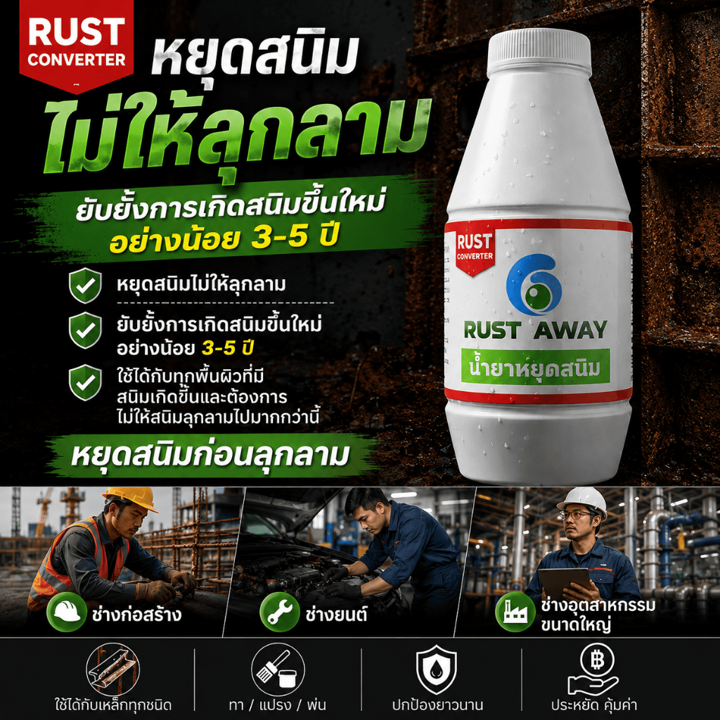 น้ำยาหยุดสนิม กำจัดสนิม Rust Away Rust Converter ยับยั้งการเกิดสนิมขึ้นใหม่