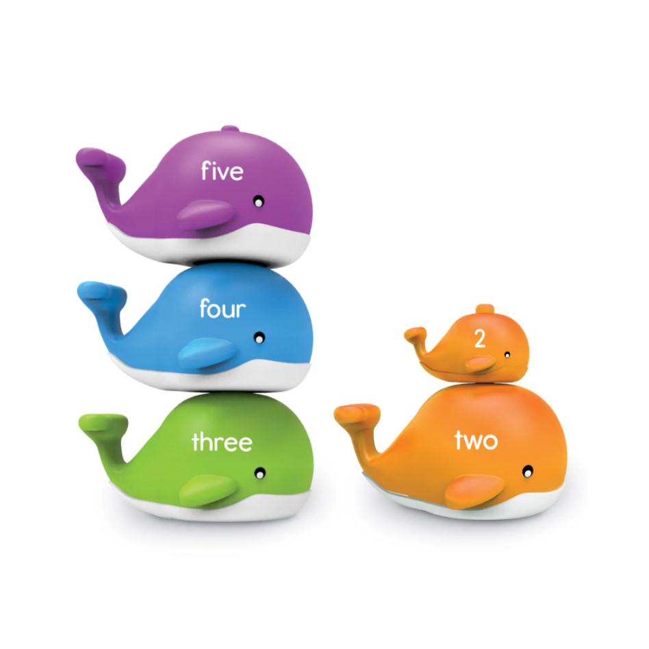 [มือสอง] Learning Resources Snap-n-Learn Stacking Whales ของเล่นเสริมพัฒนาการ ปลาวาฬ หัดเรียง จับคู่
