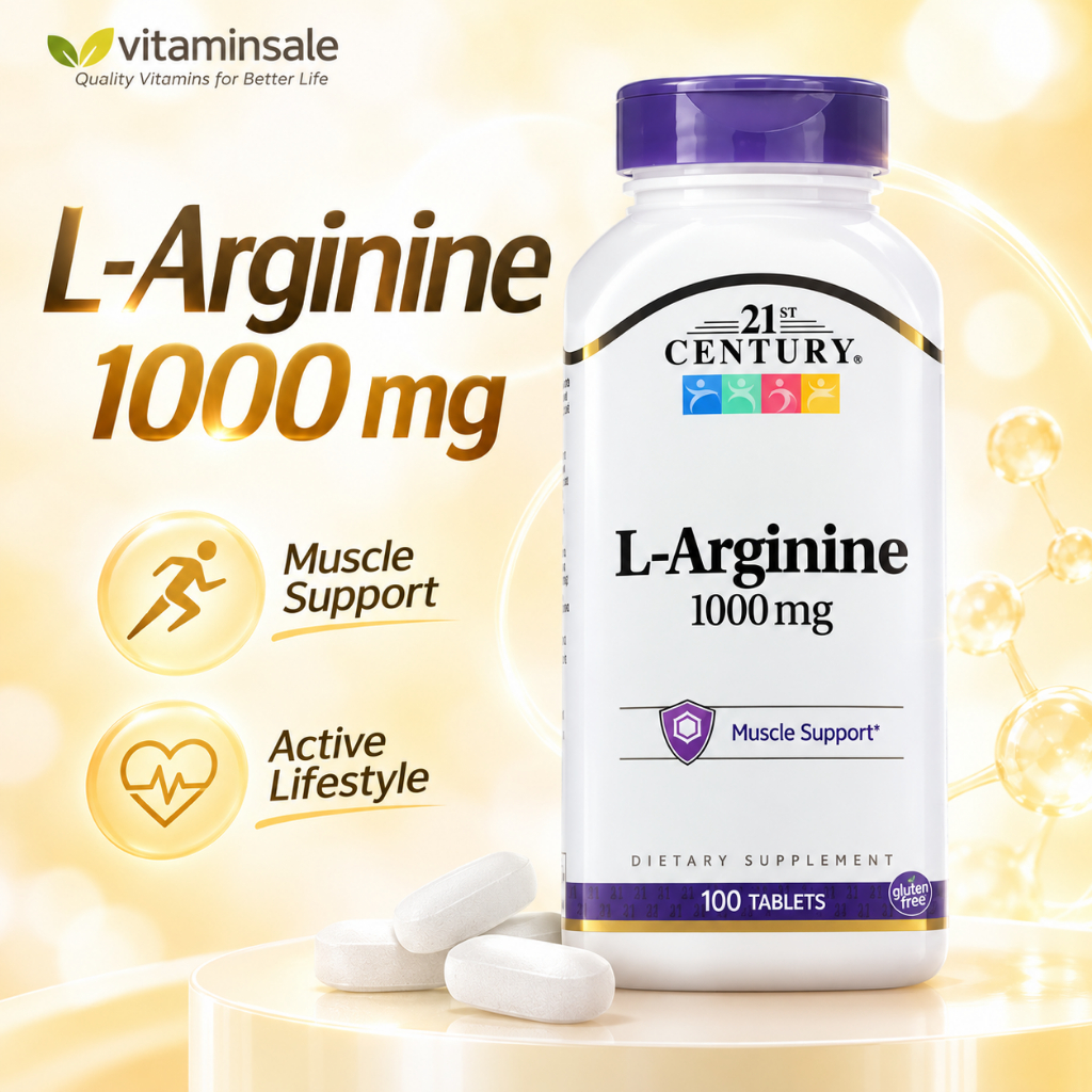 21st Century L-Arginine 1000mg บำรุงหลอดเลือด 100 เม็ด