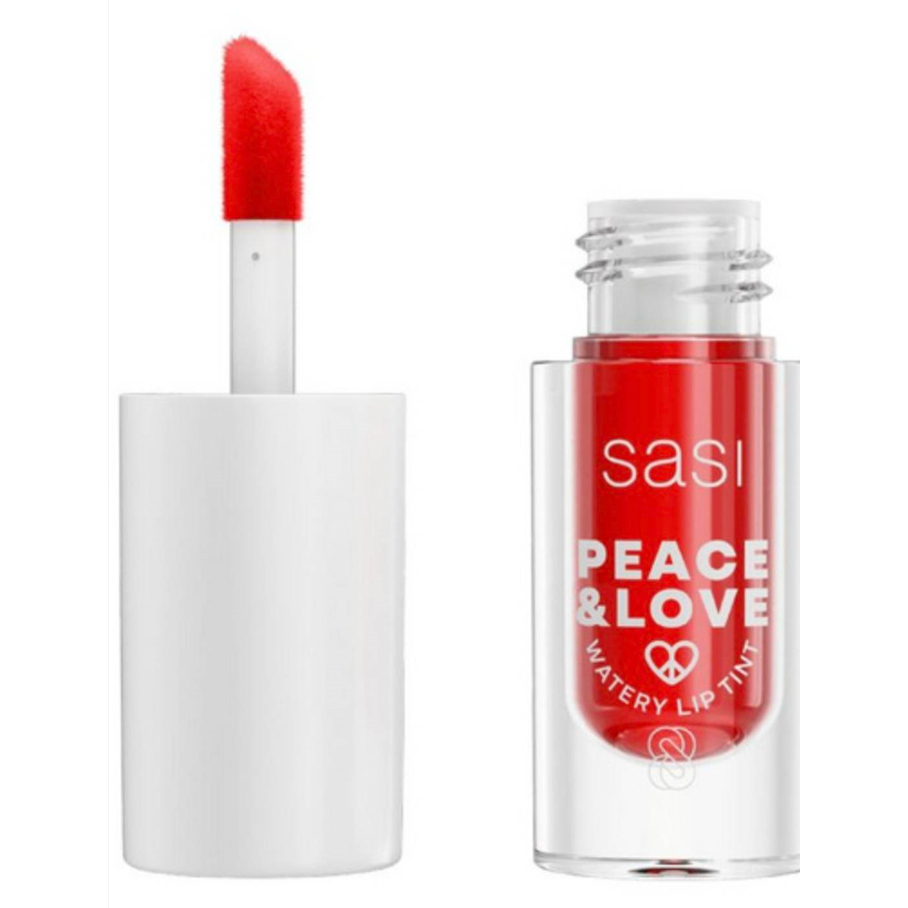SASI PEACE & LOVE WATERY LIP TINT ศศิ พีช แอนด์ เลิฟ วอเตอร์รี่ ลิป ทินท์ 1 กรัม ไซซ์มินิ 01 เรดจริง