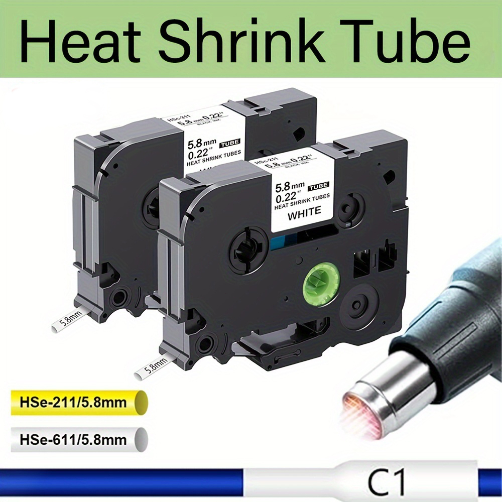 6/9/12/18mm Heat Shrink Tube Tape Compatible for Brother HSE-211 24 221 231 621 For P-Touch Printer 