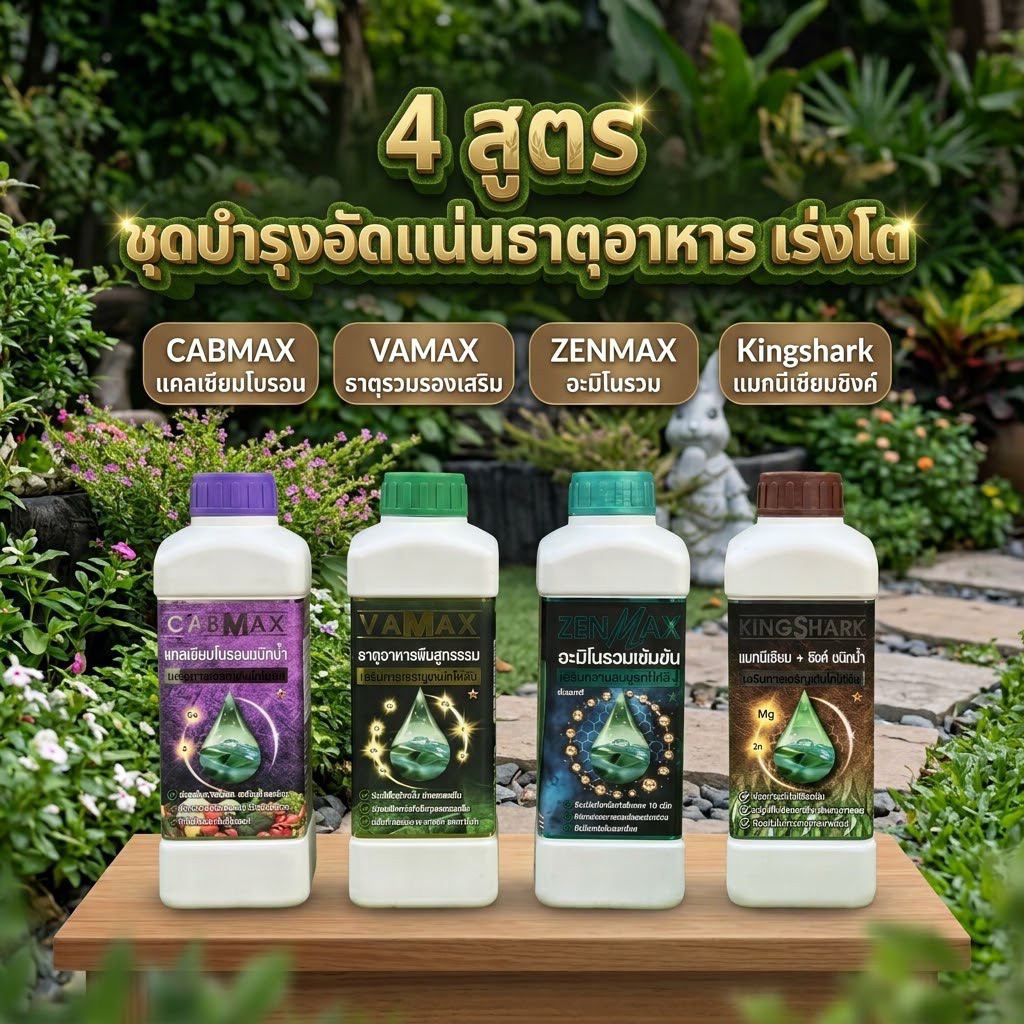 (C1+V1+Z1+K1)ชุด 4 ลิตร แคลเซียมโบรอน+ธาตุรวมเสริม+อะมิโนรวมเข้มข้น+ซิงค์แมกนีเซียม