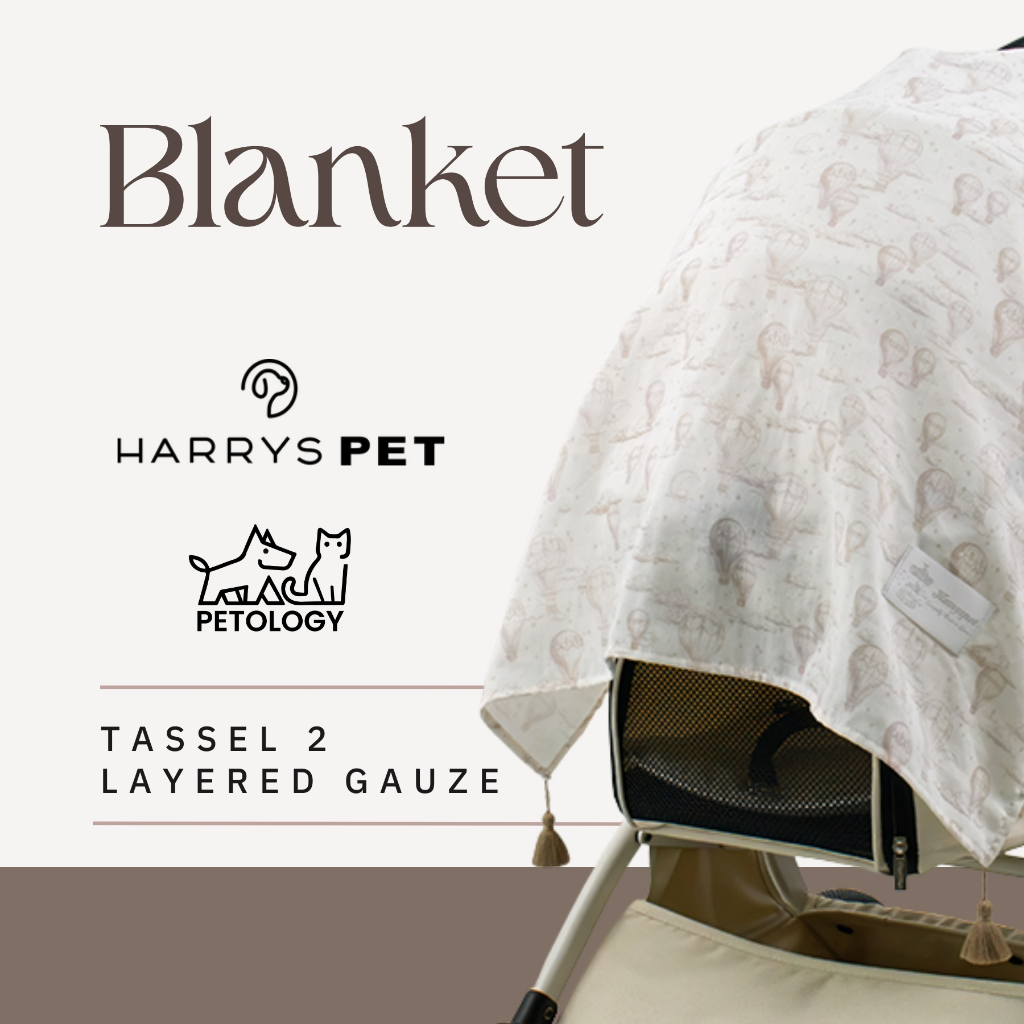 Petology - Harryspet Blanket Tassel 2 Layered Gauze