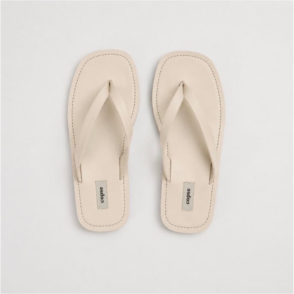 รองเท้าแตะหนังแท้  Copse Everyday Sandals - Ecru