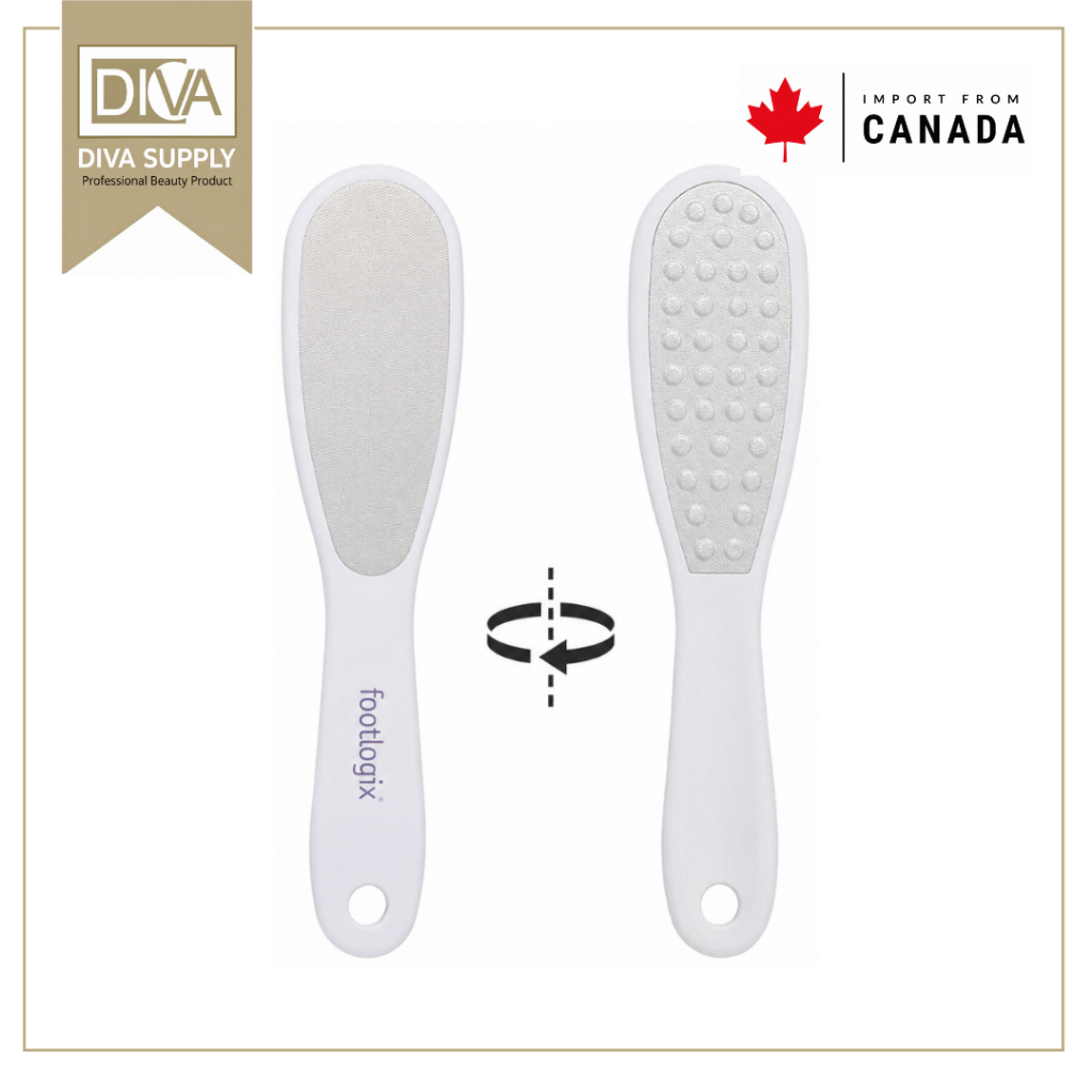 Footlogix At Home Foot File ไม้ขัดส้นเท้าสแตนเลส ส้นเท้าแตก ขจัดเซลล์ผิวตาย ด้ามจับ Rubberized