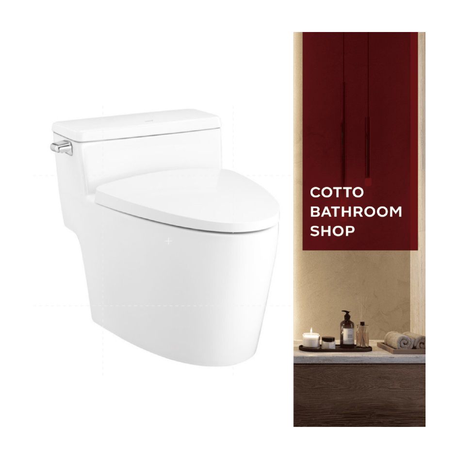 COTTO สุขภัณฑ์แบบชิ้นเดียว รุ่น C105257 Riviera Pro 4.8L พร้อมสาร UltraClean+