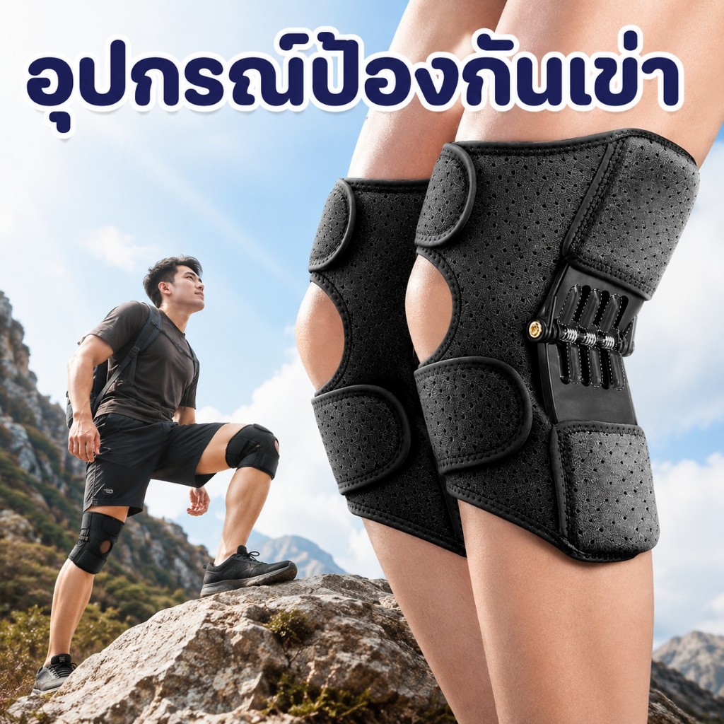 สนับเข่า 3 สปริง พยุงข้อเข่า เดินสบาย ลดปวด ใส่ได้ทั้งชาย-หญิง ใช้ปีนอาคาร-ออกกำลังกาย กันกระแทก ปลอดภัย