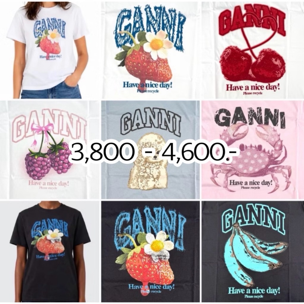 Ganni T-Shirts new-in July 2026 เสื้อยืด Ganni แท้ คอลใหม่ new collection ของแท้ 100%